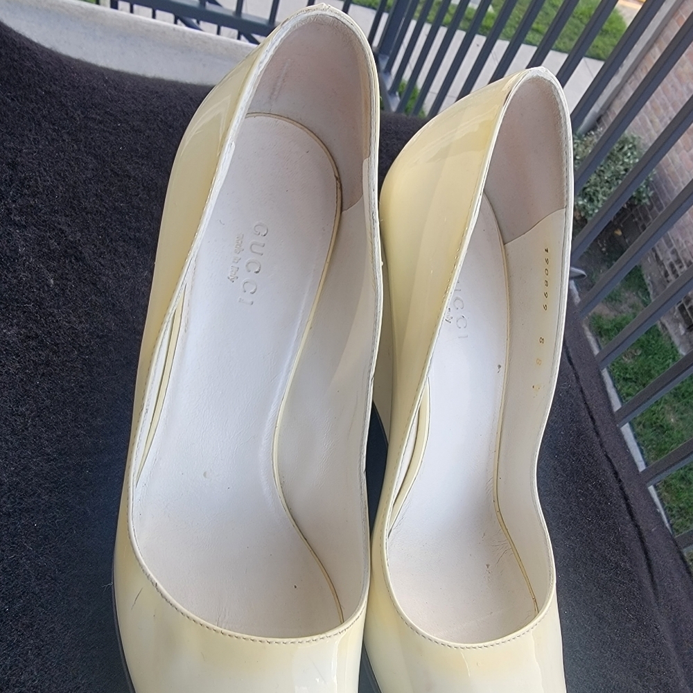 GUCCI Patent Leather Wedge Shoes size 8 - Picture 15 of 16